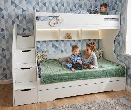 Двухъярусная кровать БИГ (цвет белый) 120х200 от Династия Kids