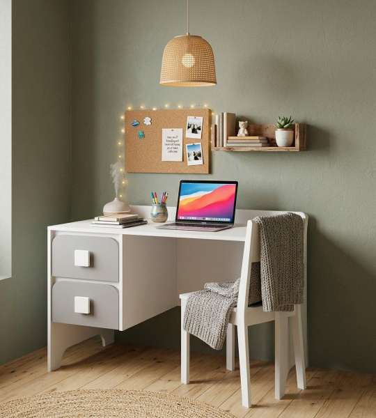 Стол Юни 100 см (серебро+белый) 