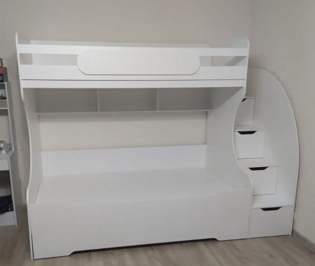 Кровать двухъярусная БИГ 90х200 с доп. спальным местом (цвета разные) от Династия Kids