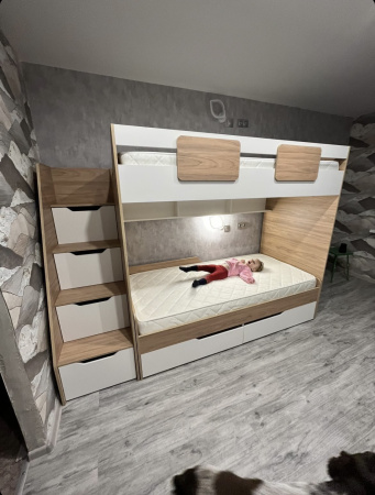 Двухъярусная кровать коллекции Мозаика 190х90 от Династия Kids