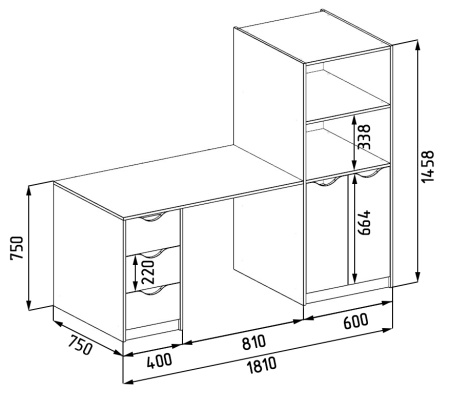 Комплект: Кровать-чердак Уют 180х80 цвет: белый (правый/левый) от Династия Kids