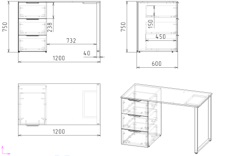Комплект для 2 детей Брайт Золотистый: стол 2 шт. + пенал + полки 2 шт. от Династия Kids