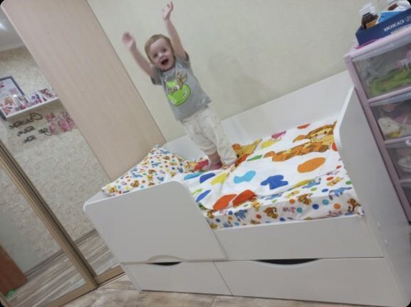 Кровать Малютка 140х80 (цвет белый)  от Династия Kids