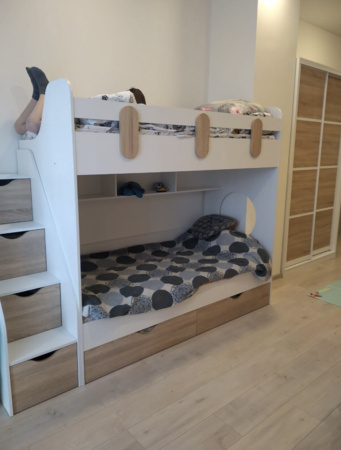 Двухъярусная кровать Фортуна 180х80 (цвет белый) от Династия Kids