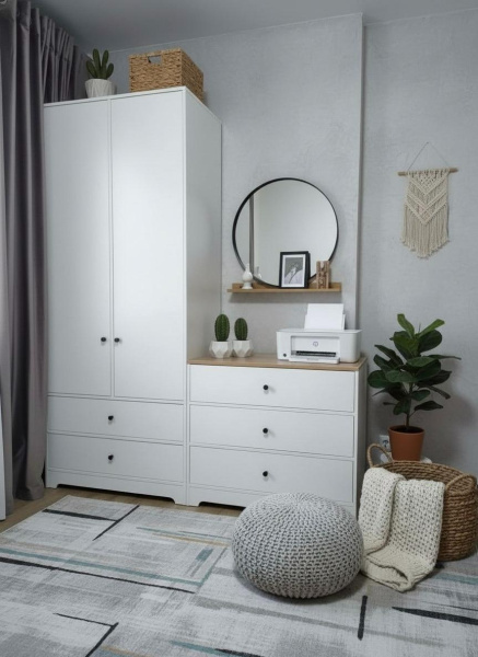 Шкаф гардеробный + комод коллекции Норд