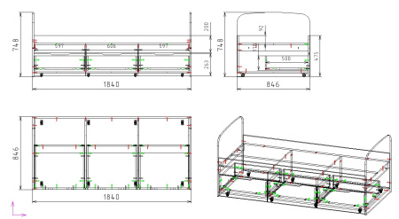 Кровать двухъярусная Городок (бетон пайн + белый) от Династия Kids