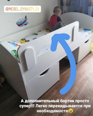 Кровать детская Малыш 80х160 (цвет белый) от Династия Kids