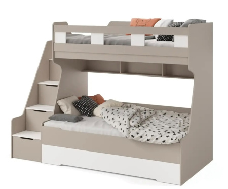 Кровать РУМ 120х200 (корпус дуб золотистый + фасады белые)