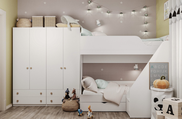 Комплект для 2 детей: кровать Умка-3 + шкафы Умка New (2 шт) от Династия Kids