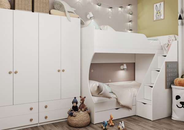 Комплект для 2 детей: кровать Умка-3 + шкафы Умка New (2 шт)